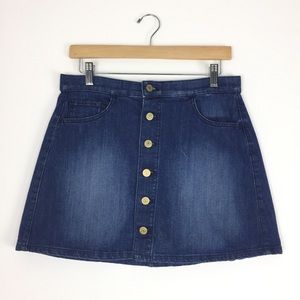 Express Jeans Button Down Short Denim Skirt